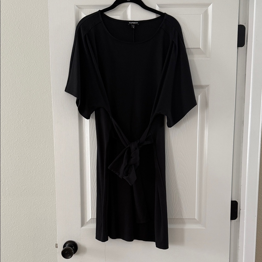 Express Black Dress with Tie Detail